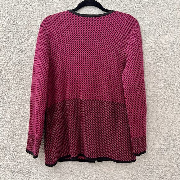 PENDLETON Womens Cardigan Purple Black Dot One Button Sweater L Large Preppy - Picture 5 of 8
